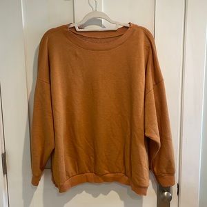 Free People Intimately Orange “Kelly Washed” Crew Neck